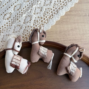 手工布艺小马可爱卡通挂件包包胸针日系文艺复古小清新森女配饰