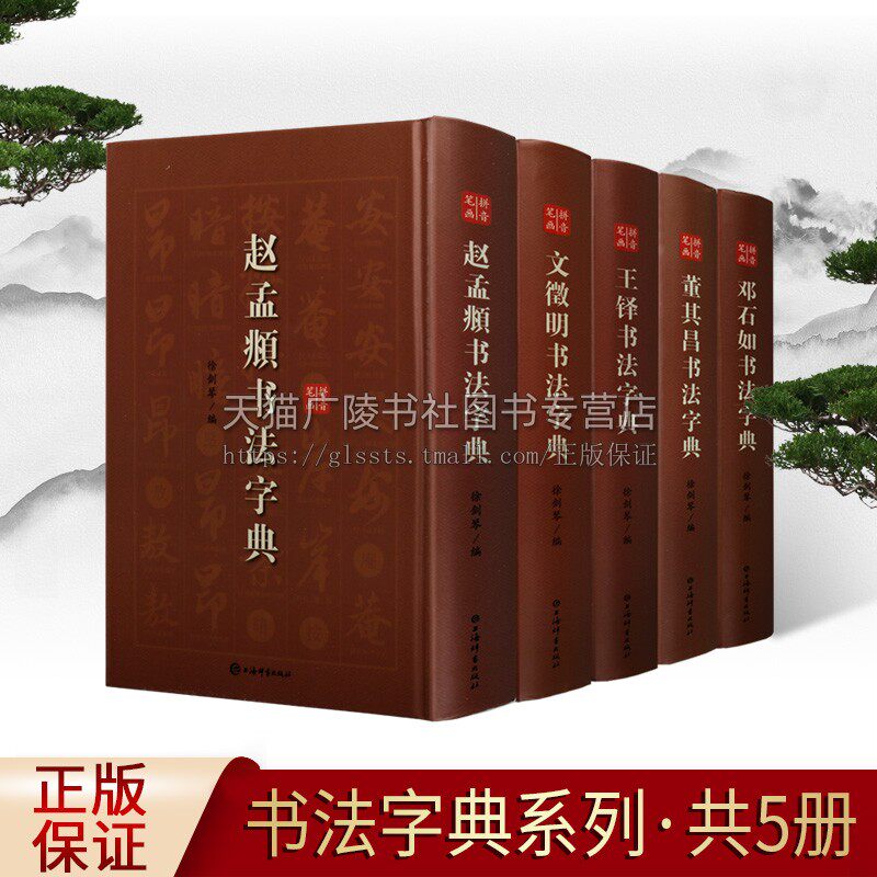 历代名家书法字典系列套装5册 邓石如书法字典+董其昌+文徵明+赵孟頫+王铎书法字典 书法行草书临摹范本小篆字帖篆书字帖 上海辞书