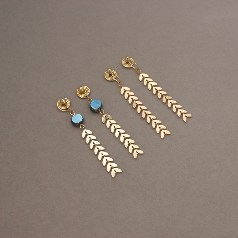 手作显脸瘦长飞机耳饰不痛DIY