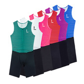 零阻力男子运动训练田径短跑跨栏接力跳远紧身高弹背心短裤 连体服