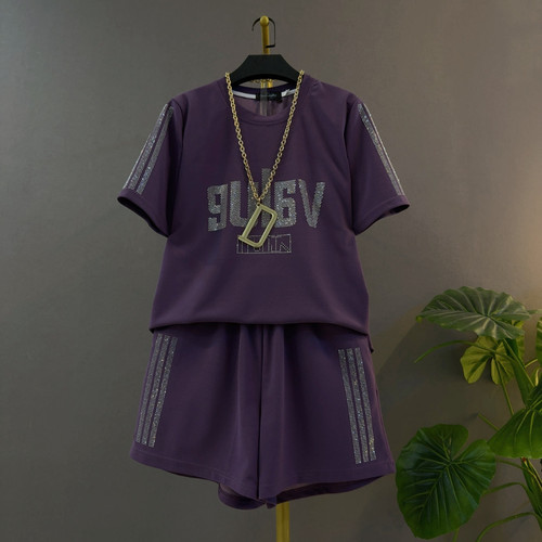 大码女装2026夏季新款时尚气质显瘦套装洋气减龄上衣+短裤两件套