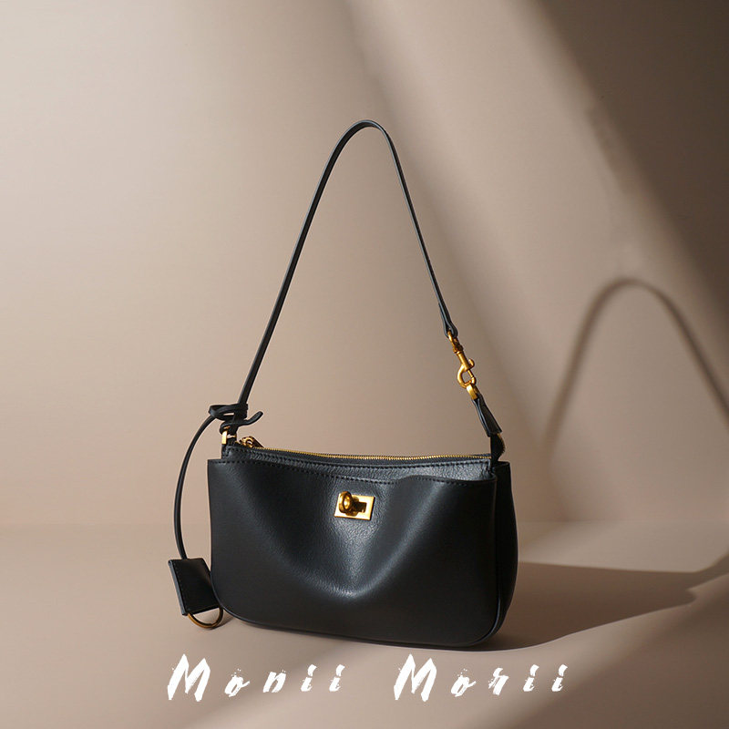 怪兽君小众法式真皮小方包头层牛皮斜挎包时尚腋下包小包包休闲潮