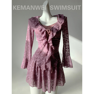 性感小众度假风三件套泳衣女分体显瘦遮肉2025年新款 诧紫嫣罗