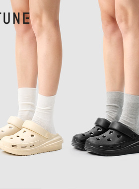 优调UTUNE奶酪洞洞鞋UXT1361男女厚底防滑拖鞋防臭户外两穿沙滩鞋