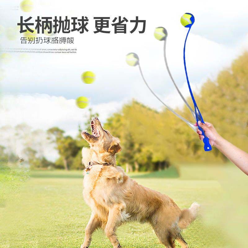 亚马逊跨境宠物玩具训练扔球杆抛网球器训狗狗不脏手大型犬耐咬