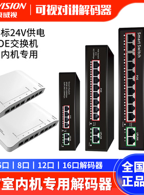 海康威视解码器楼宇可视对讲专用POE交换机解码器外置DS-KAD606-N