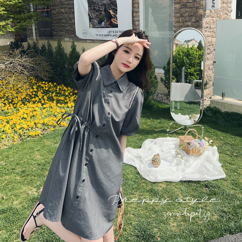 【现货】新款主推学院风连衣裙夏1938p120k178有买家秀,女装连衣裙,浙宝186