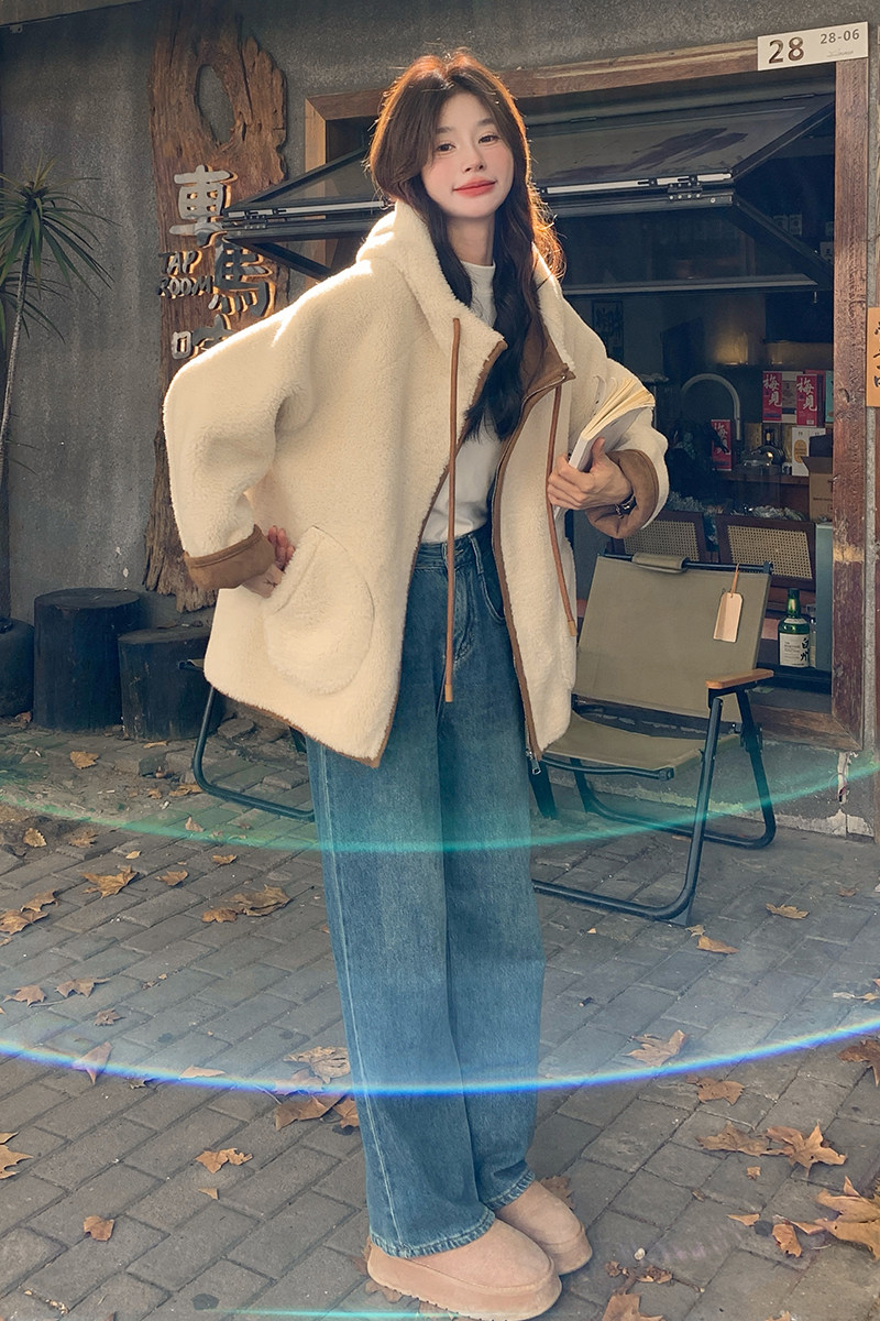 现货秋冬连帽皮毛一体加厚毛毛外套8058p195k288,女装棉衣/棉服,浙宝186