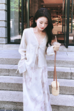 法式吊带连衣裙女2025早春秋新款今年流行碎花裙防晒衫，女装连衣裙，浙宝186
