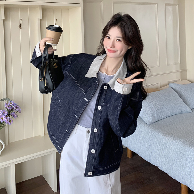 已出货春新款不掉色牛仔外套8075p145k208,女装短外套,2B186