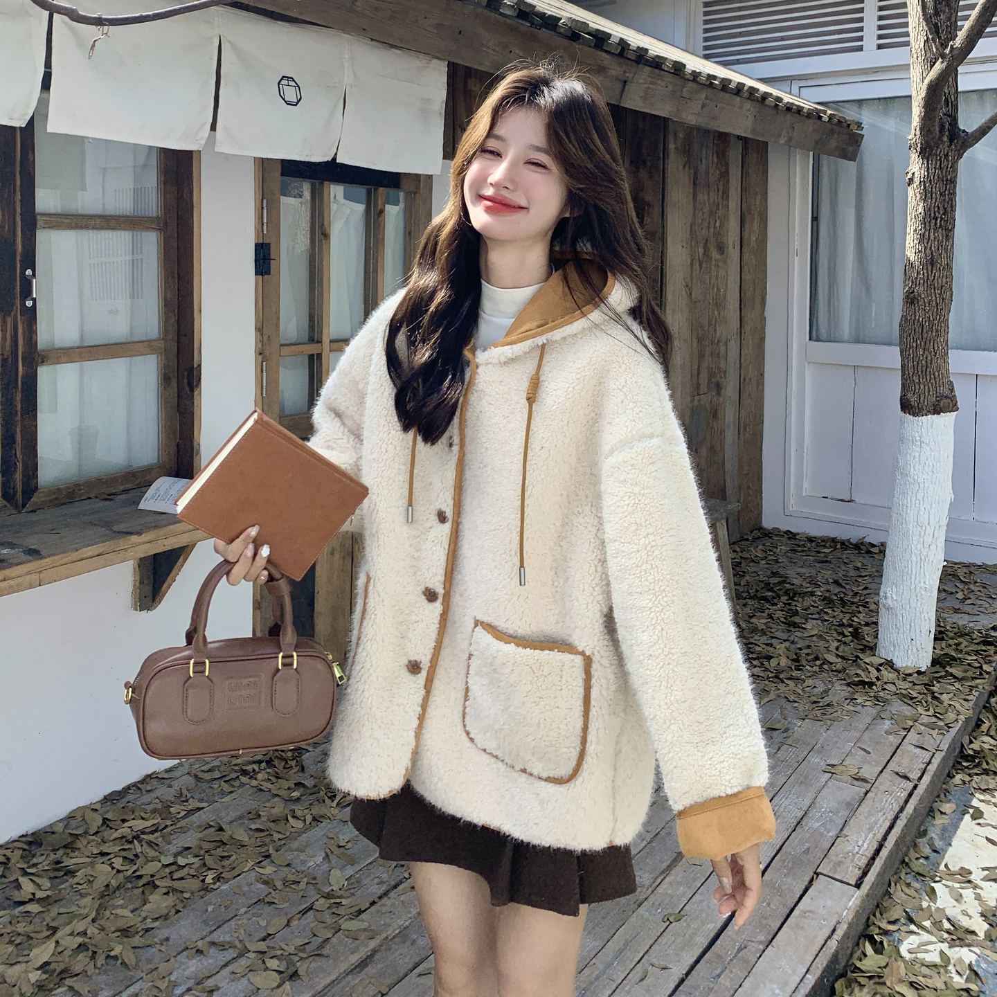 图秋冬新款连帽皮毛一体外套8171p195k318，女装棉衣/棉服，浙宝186