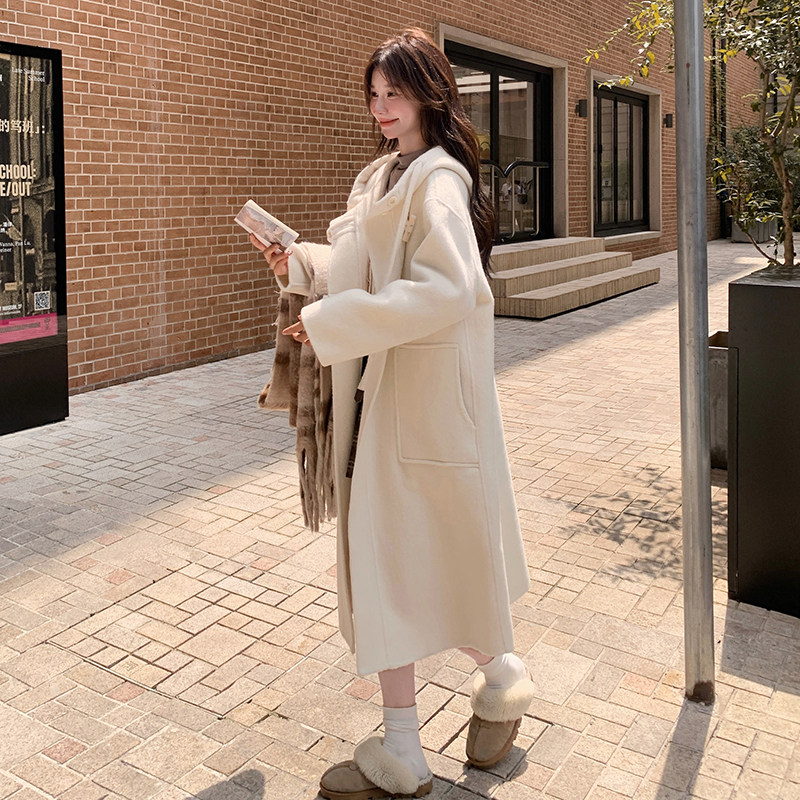 现货秋冬新款连帽双面羊毛呢大衣外套8017p295k438,女装毛呢外套,浙宝186