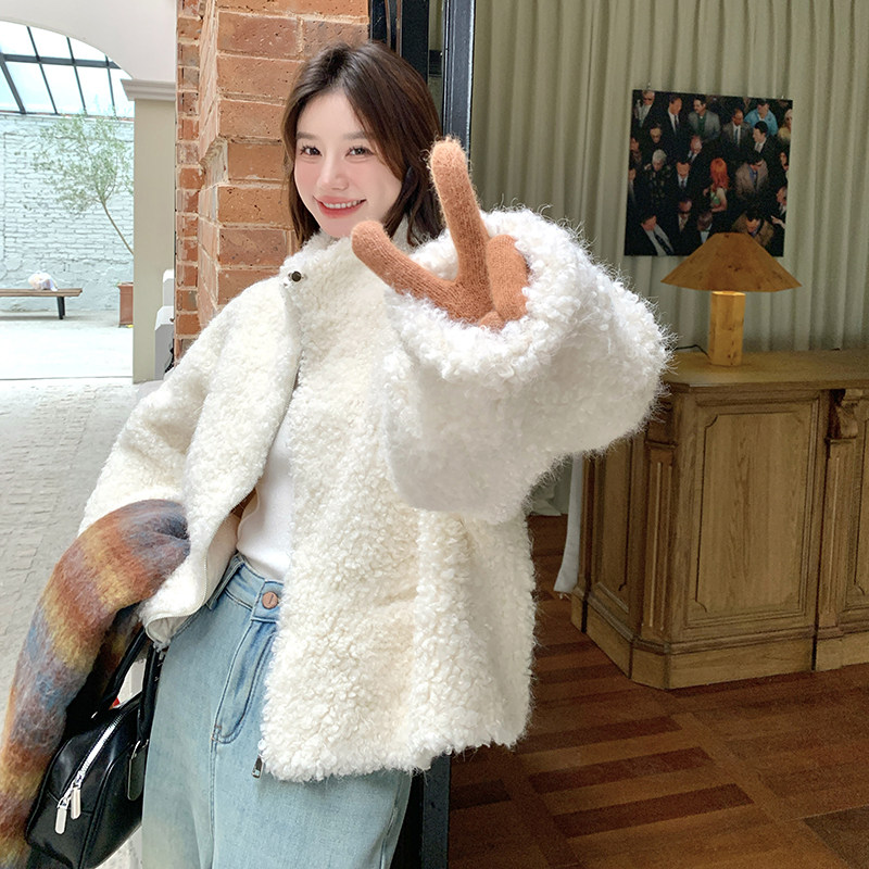 现货秋冬白色皮毛一体外套8021p185k278有买家秀,女装皮草,浙宝186