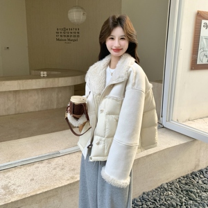 手发图新款皮毛拼接羽绒服90绒外套 8185p315k498图片
