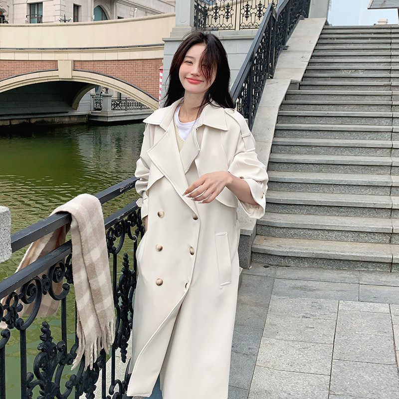 韩系设计感收腰气质风衣外套女2025春秋季新款显瘦时尚温柔风上衣,女装风衣,浙宝186