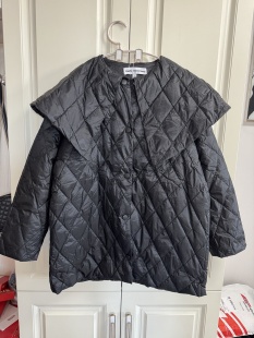 美特斯邦威女羽绒服公主领菱形切线宽松版 型舒适保暖羽绒服外套