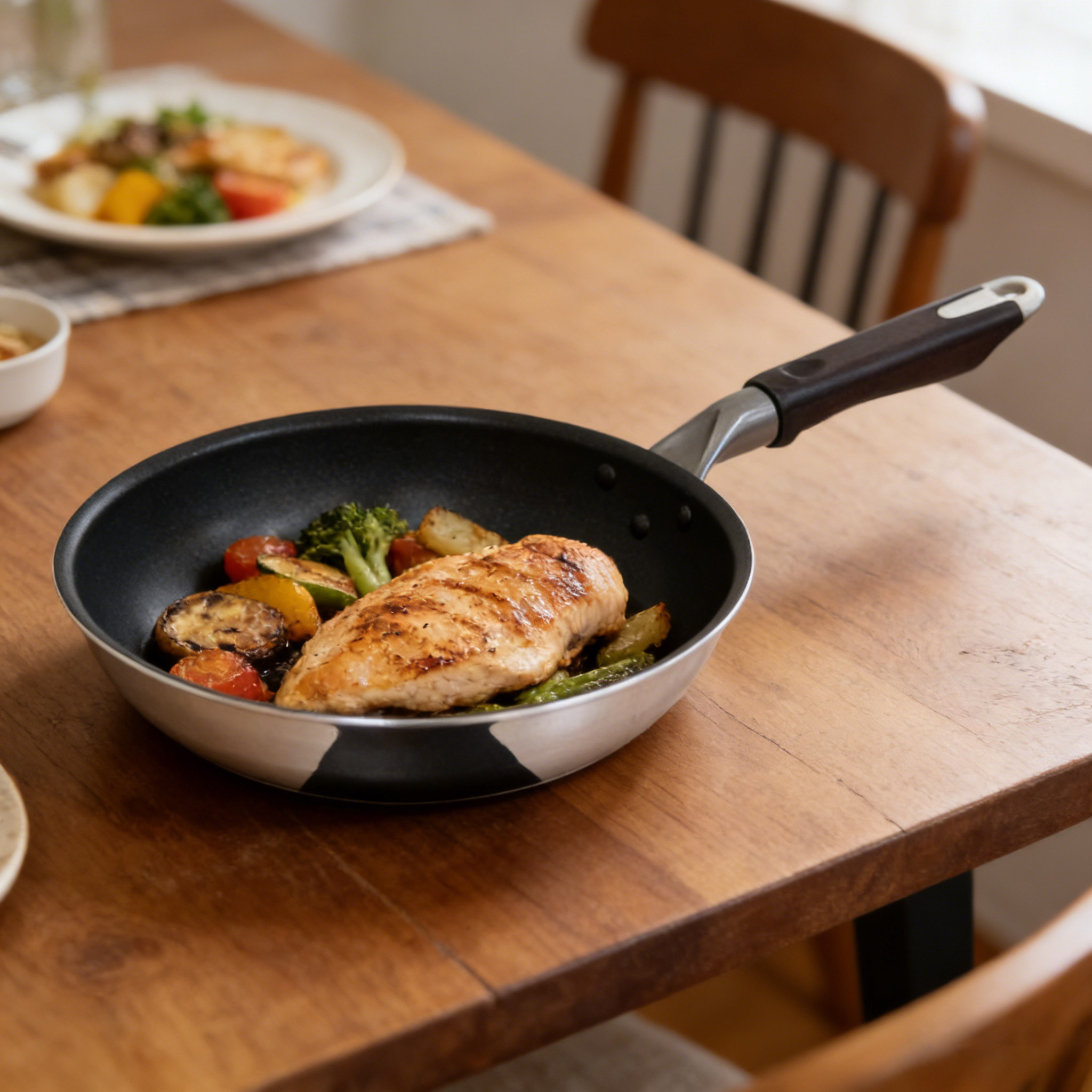 日本进口IH可用不锈钢单柄煎锅早餐锅小炒锅26cm