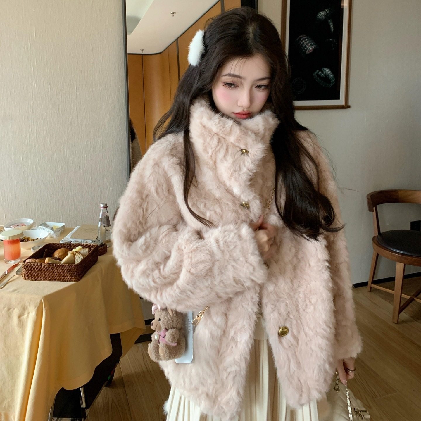 奥斯汀少女 小湖羊翻领环保皮草女冬羊羔毛皮毛一体毛毛外套韩系,女装/女士精品,皮草,淘宝优惠券,粉丝福利购,淘宝优惠卷