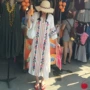 Váy kiểu Thái cỡ lớn mùa hè của phụ nữ dân tộc cotton và vải lanh thêu Váy Vân Nam du lịch váy bãi biển - Váy dài đầm maxi hoa nhí