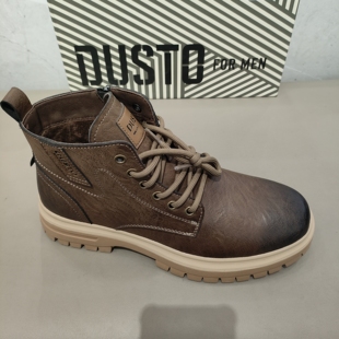 大东马丁靴男鞋2025年冬季新款加绒男士平底舒适软底男靴子6081