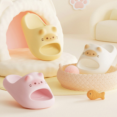 儿童款可爱小猫咪防臭防滑凉拖鞋