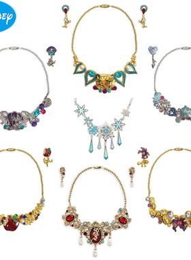 现货美国迪士尼乐园长发耳夹项链