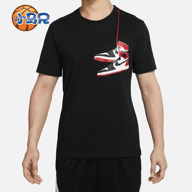 正品NIKE/耐克男子圆领JORDAN印花AJ1图案短袖休闲T恤DZ4518-010