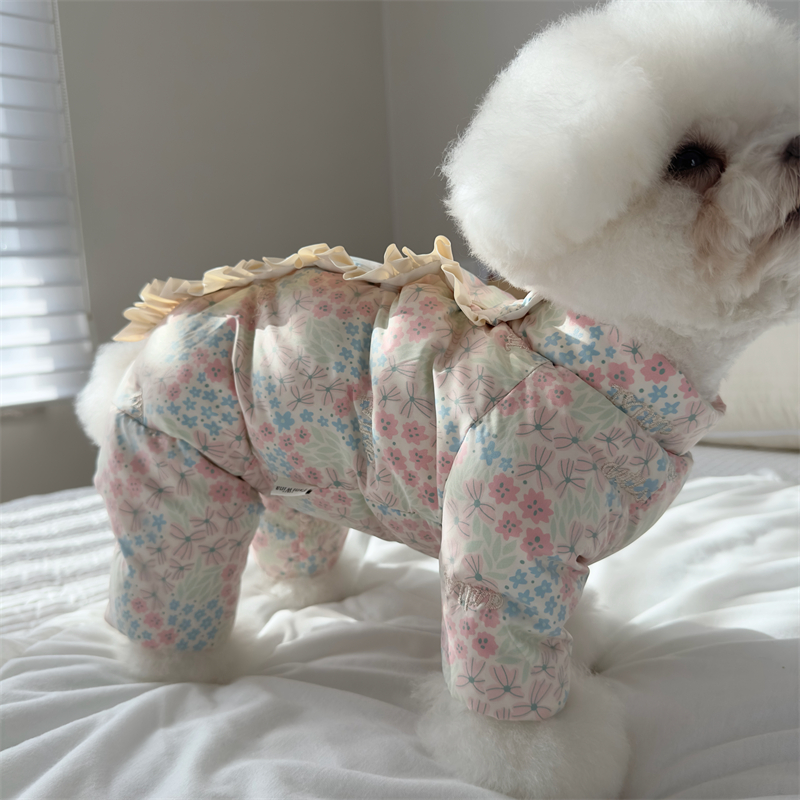 宠物狗狗90白鸭绒包肚四脚羽绒服