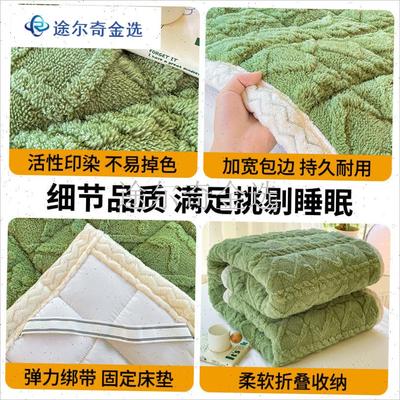 加厚超暖牛奶绒床垫铺底褥子加绒床G单毛毯床盖新款宿舍床垫塔芙