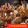 加厚铜锅双层宝塔木炭铜火锅两层铜火锅鸡塔锅 炭火牛蛙铜火锅