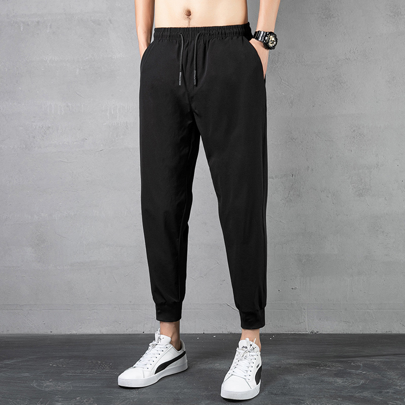 冰丝裤夏季九分裤男小脚休闲束脚裤韩版弹力速干哈伦裤宽松超薄款，男装休闲裤，星座1716-1