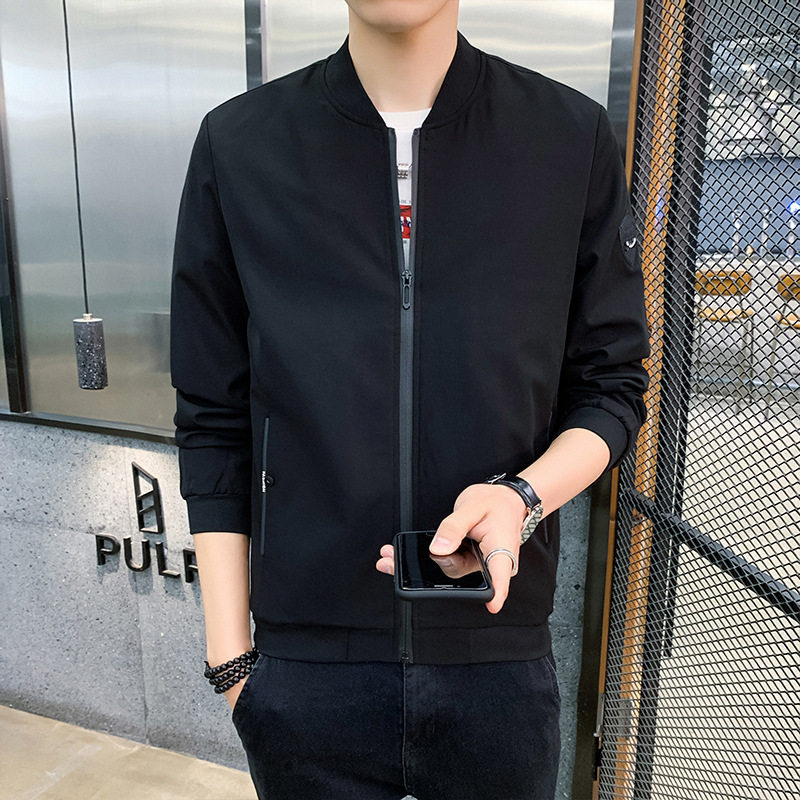 2021免烫防皱耐磨正品中青年男士夹克衫薄外套纯色立领茄克,男装夹克,星座1712-1