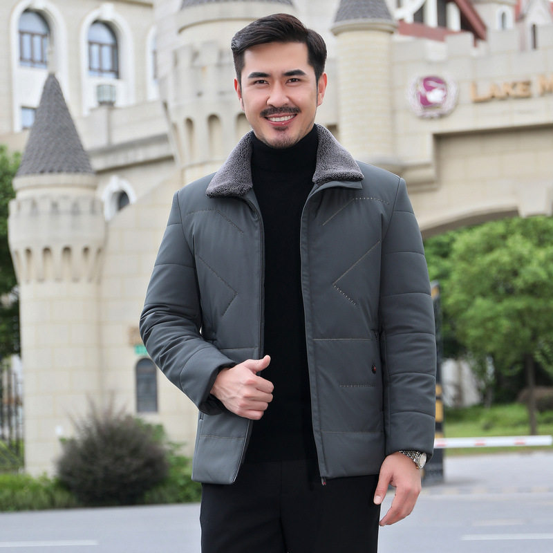 爸爸冬装棉衣外套中老年男士加绒加厚棉服中年羽绒短款棉袄中,男装棉衣,星座1712-1