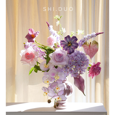 仿真花摆件手感保湿成品花艺套装高端设计感家居餐桌高档装饰花卉