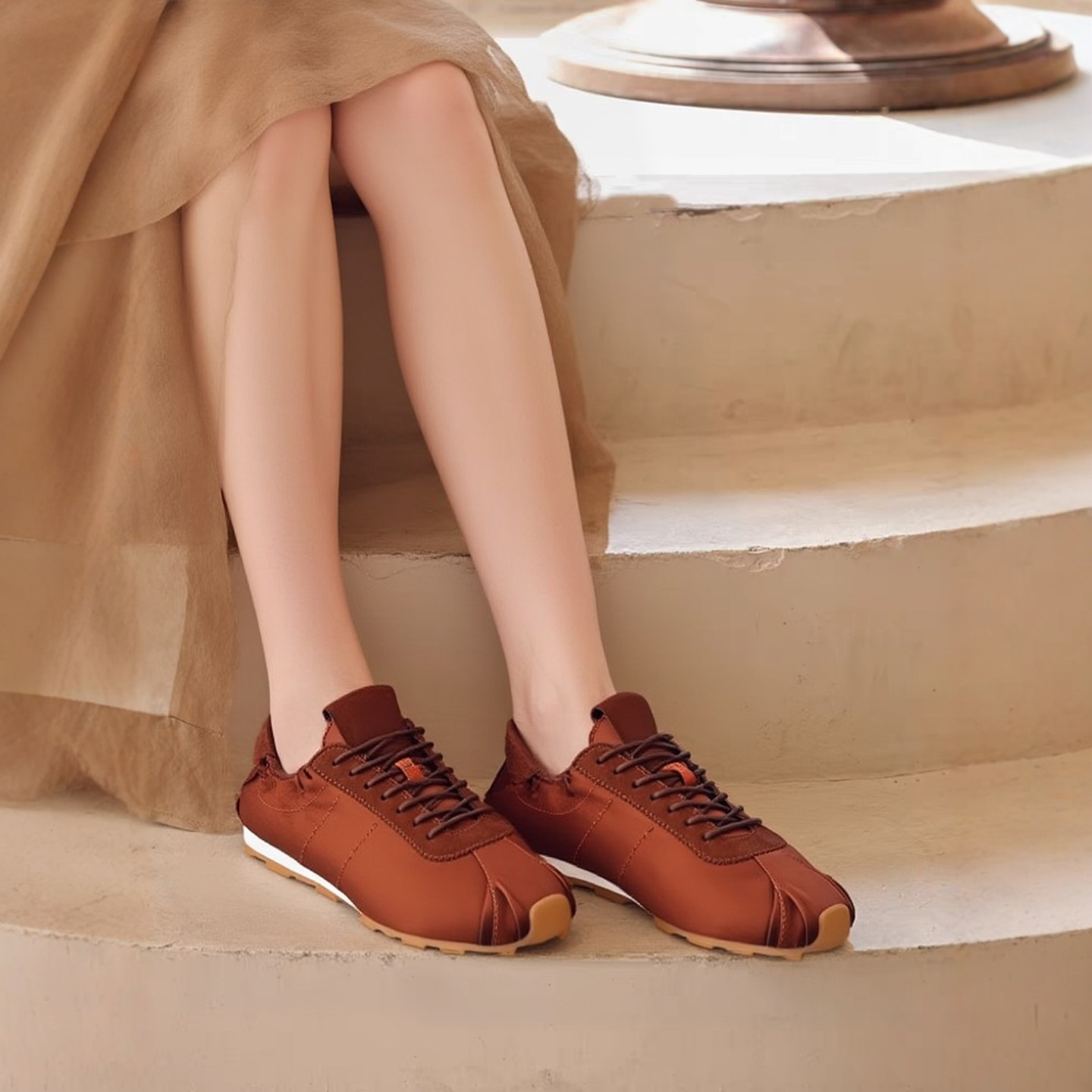 绸缎面芭蕾风德训鞋女舒适平底暴走不累系带休闲运动鞋软底阿甘鞋,女鞋,时尚芭蕾鞋,淘宝优惠券,粉丝福利购,淘宝优惠卷