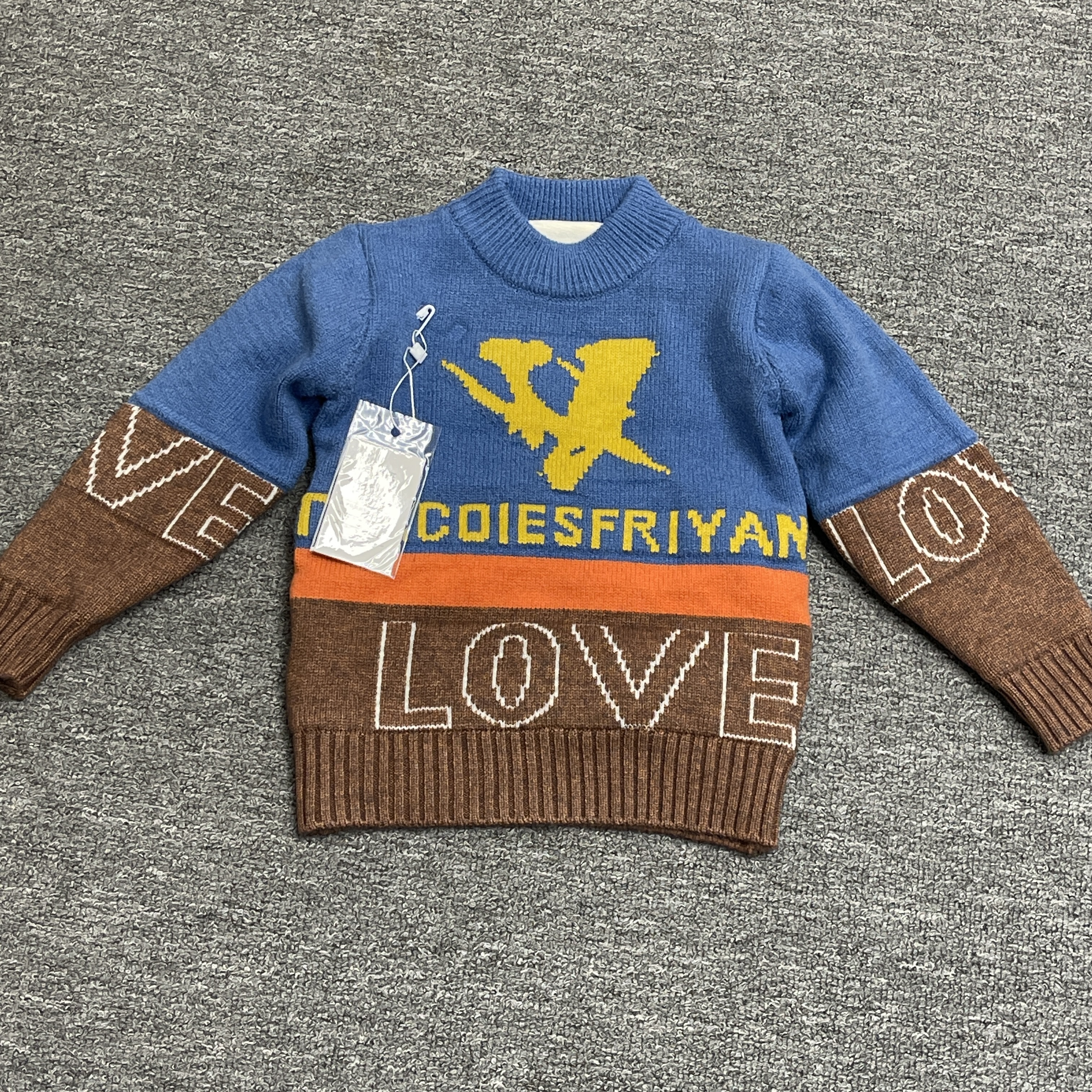 【不退换】100-140码婴儿绒双层毛衣儿童毛衣加绒毛衣儿童秋冬