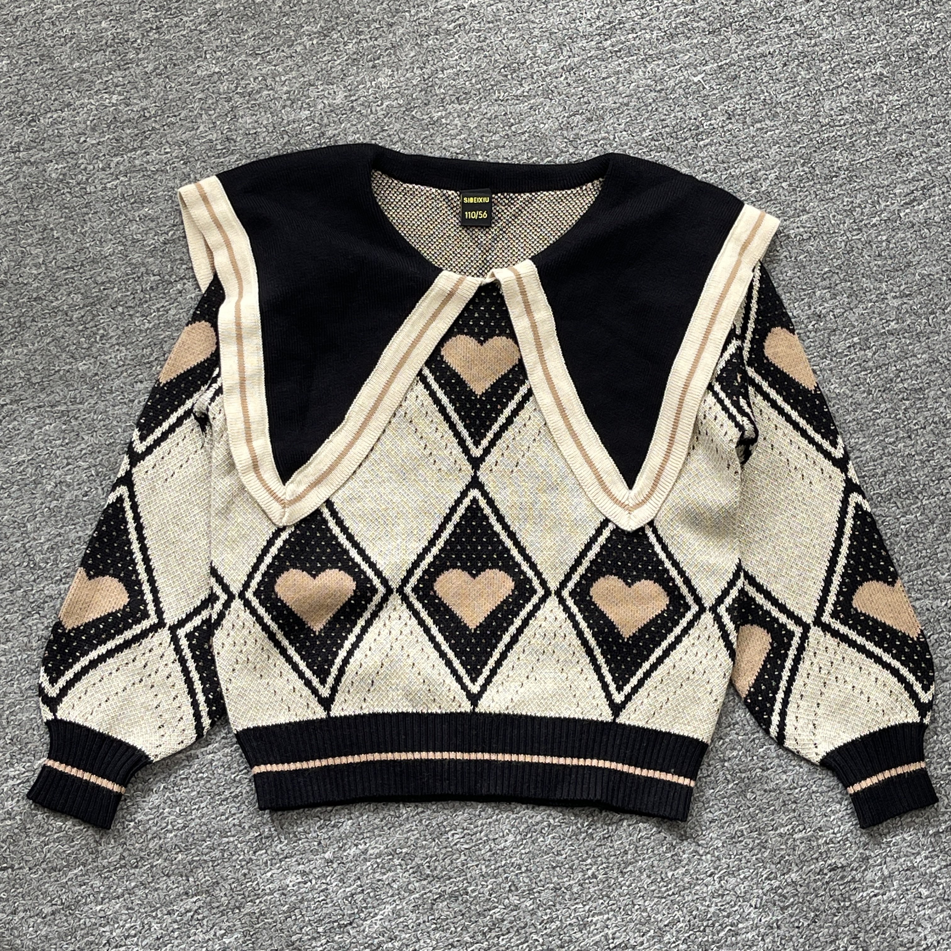 【不退换】110-160码棉柔针织海军领女童针织上衣好质量不退