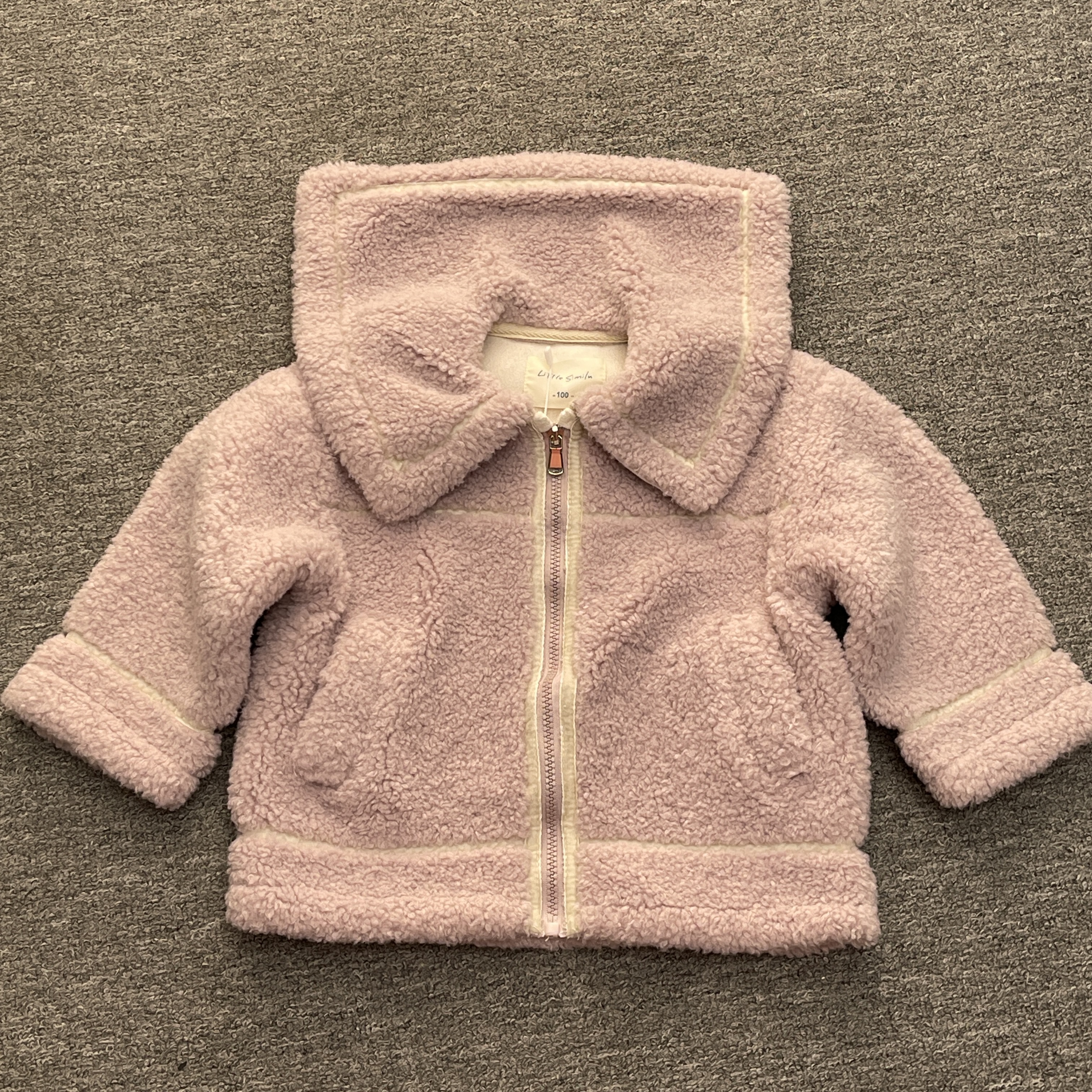 【不退换】海军领女童90-120儿童外套秋冬外套A类防皮毛一体外套