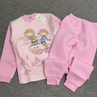 默认微瑕 旺呗特女童中大童纯棉夹丝绵套装 160 170码