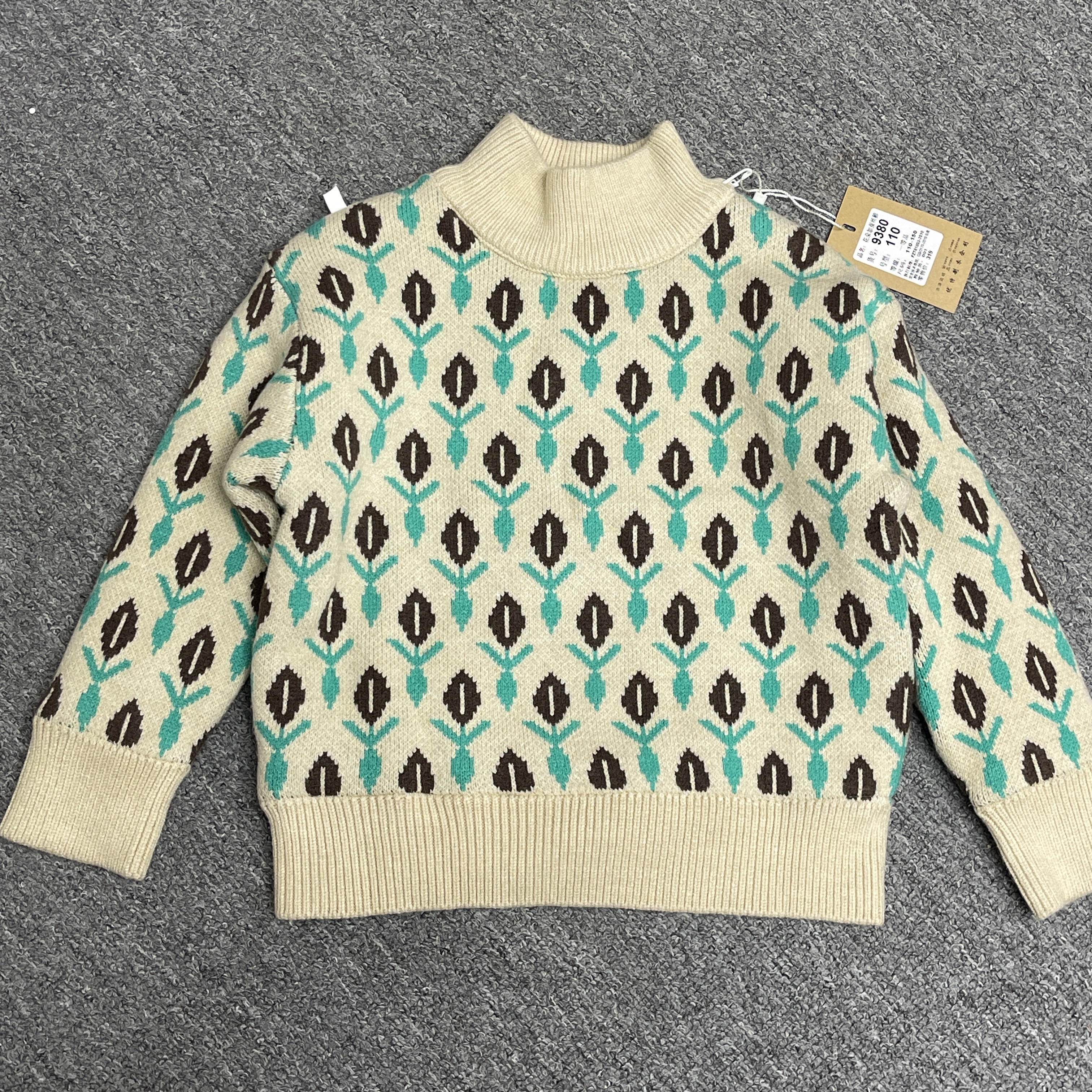 【不退换】蚕丝绵针织毛衣儿童毛衣针织衫高领毛衣针织衫看好衣长