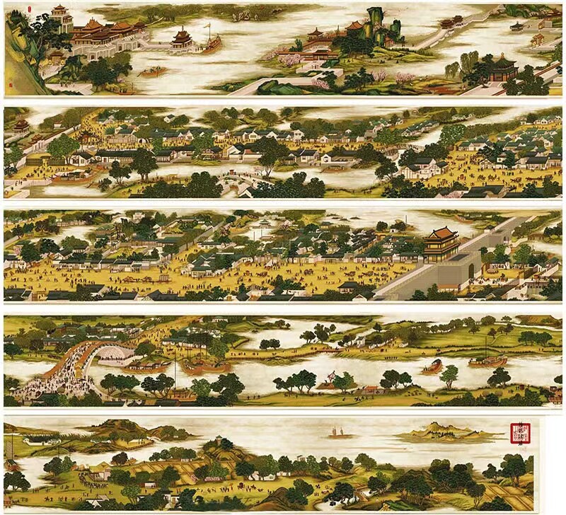 ks纯手工十字绣成品22米清明上河图 法国丝线满绣珍藏已绣好出售