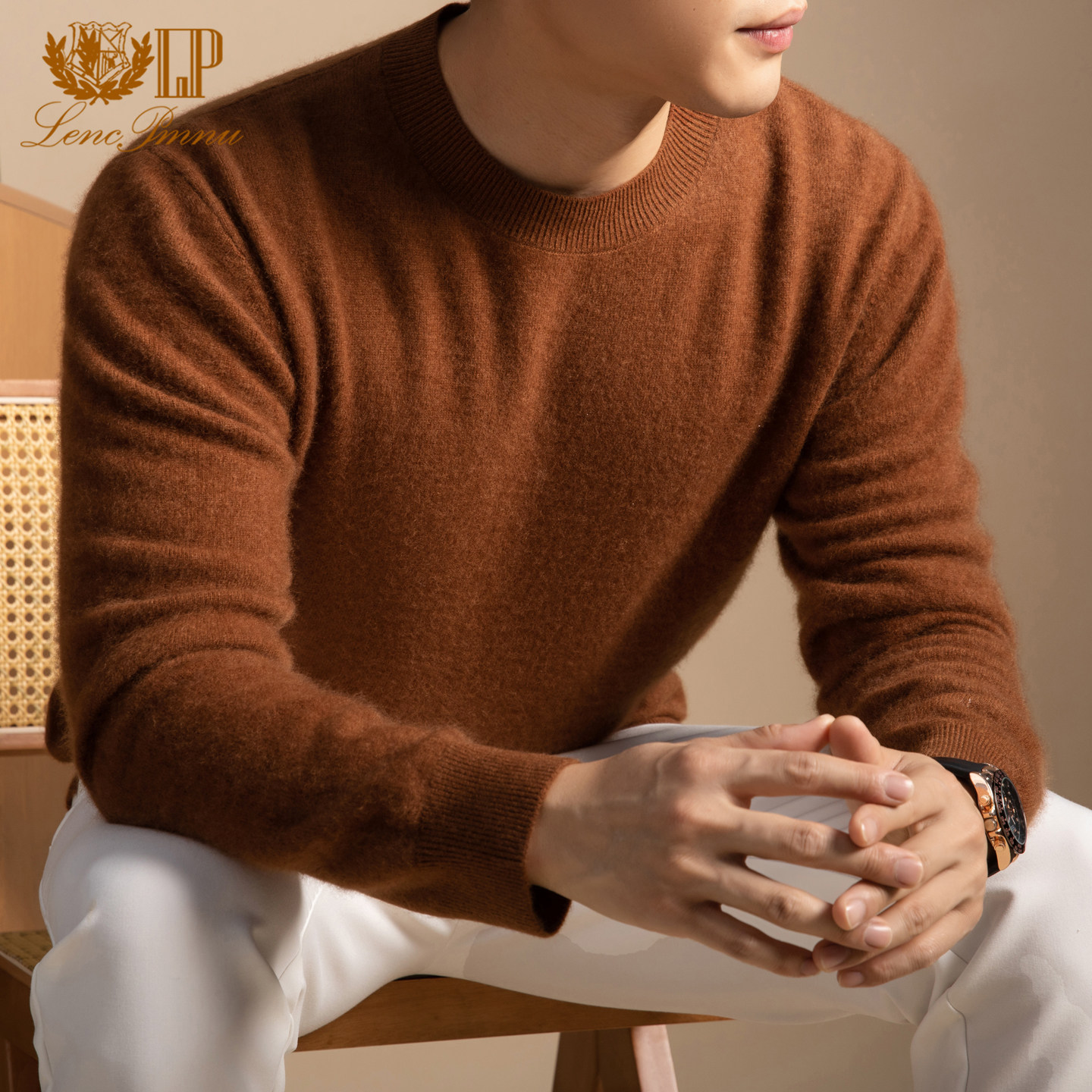 LP正品鄂尔多斯市产100%山羊绒衫男士圆领长袖厚冬季羊绒针织毛衣,男装,羊绒套衫,淘宝优惠券,粉丝福利购,淘宝优惠卷