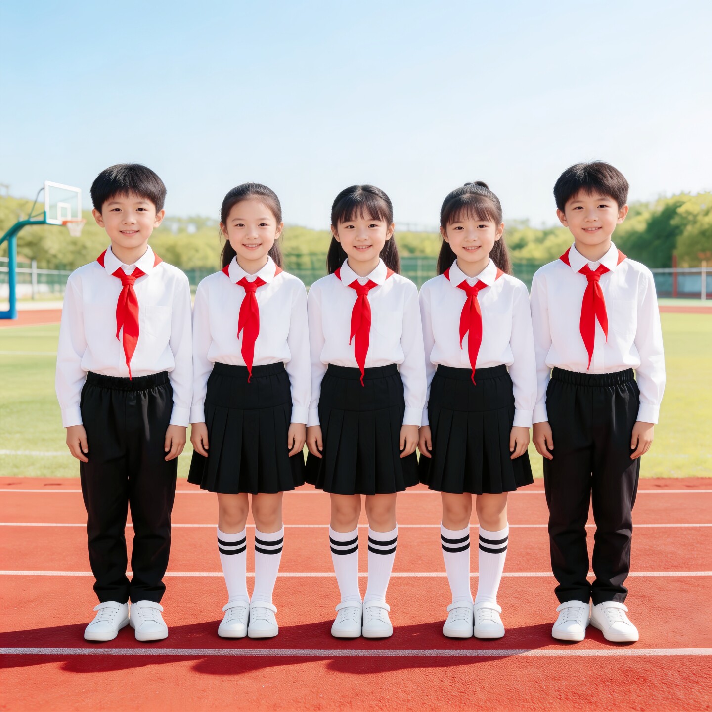 国庆节儿童大合唱白衬衫黑裤子套装小学生演出服装诗歌朗诵表演服