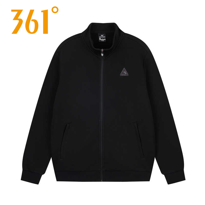 361度针织外套男2025年秋季新款立领开襟卫衣男子休闲运动上衣男
