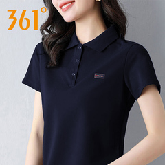 361度运动短袖女POLO衫2025夏季新款透气翻领T恤女上衣562524009A
