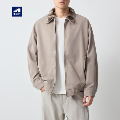 墨麦客双层领老钱风通勤夹克