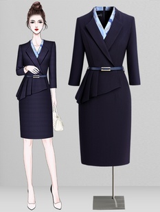 采购产品女性职业服装，春秋优雅，商场购物指南，前台工作服，销