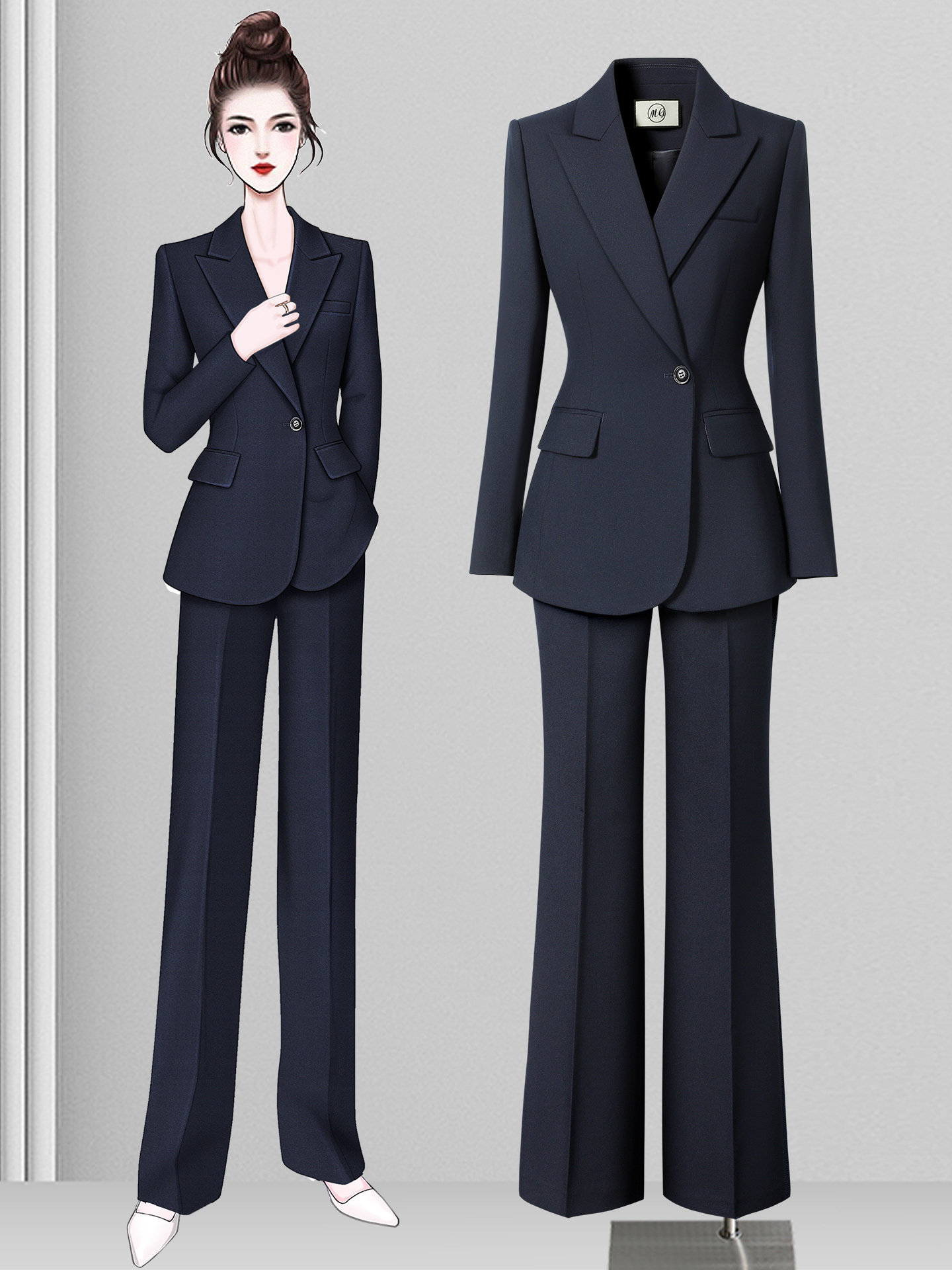 秋冬西装外套女气质干练商务通勤面试正装高端职业西服套装工作服