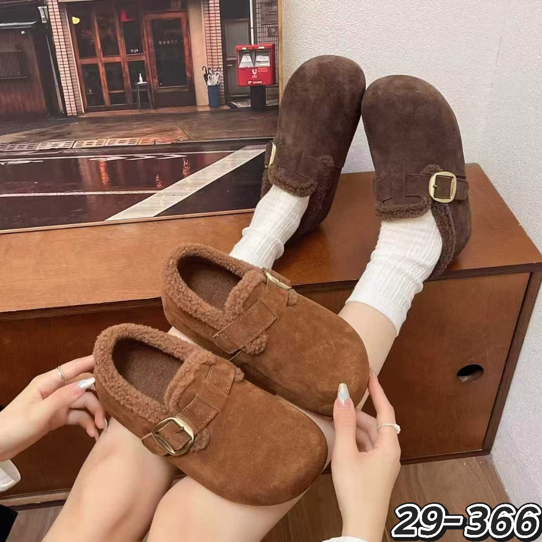 予说2025新款内增高增高加绒保暖包头女百搭休闲勃肯鞋女