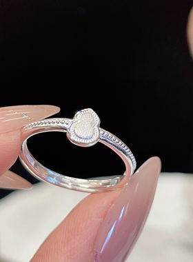 足银999纯银幻彩葫芦戒指女